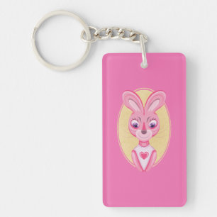 Cute little bunny girl cartoon keychain
