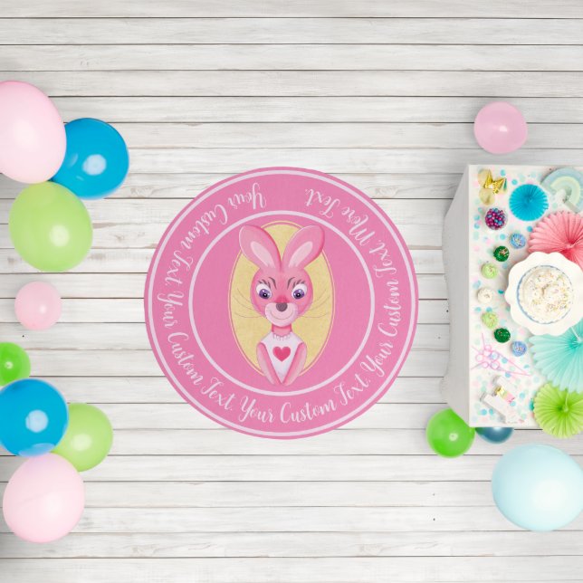 Cute little bunny girl cartoon outdoor rug (Insitu (Birthday))