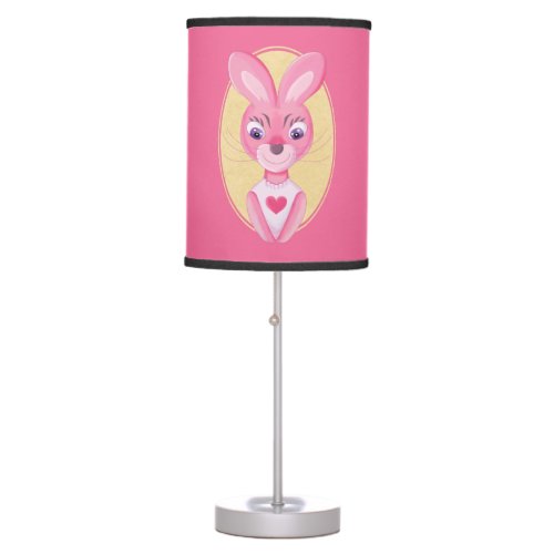 Cute little bunny girl cartoon table lamp