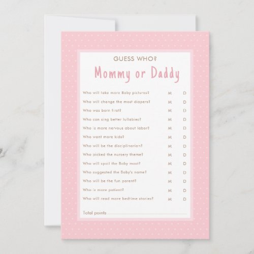 Cute Little Bunny Girl Pink Baby Shower Game Invitation