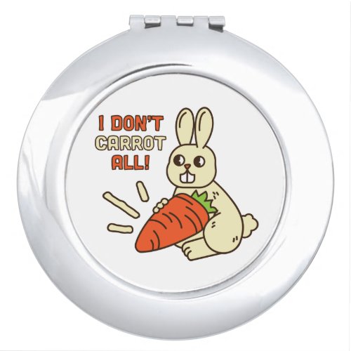 Cute Little Bunny Holding Its Carrot Compact Mirror