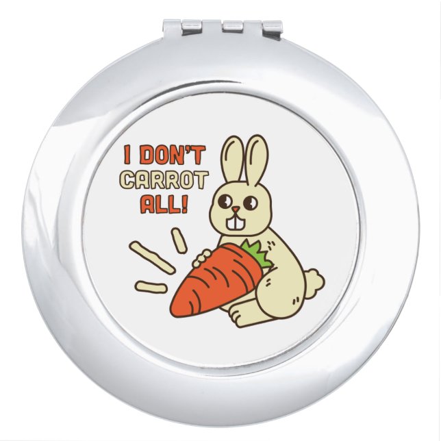 Cute Little Bunny Holding Its Carrot Compact Mirror (Front)