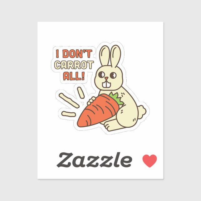 Cute Little Bunny Holding Its Carrot Sticker (Sheet)