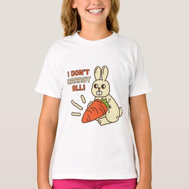 Cute Little Bunny Holding Its Carrot T-Shirt (Front)