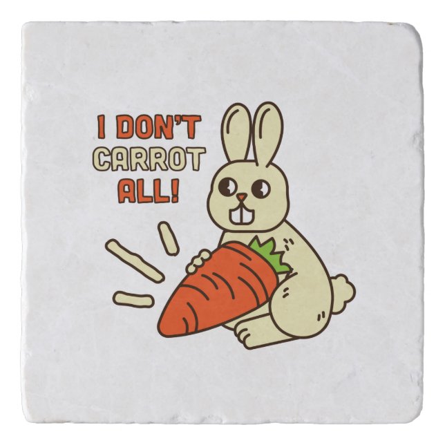 Cute Little Bunny Holding Its Carrot Trivet (Front)