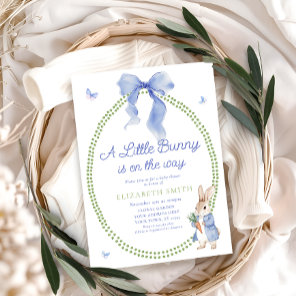 Cute Little Bunny Is On The Way Baby Shower Invitation