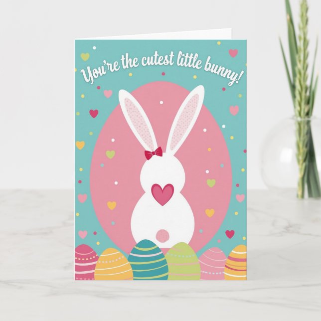 Cute Little Bunny Message Card (Front)