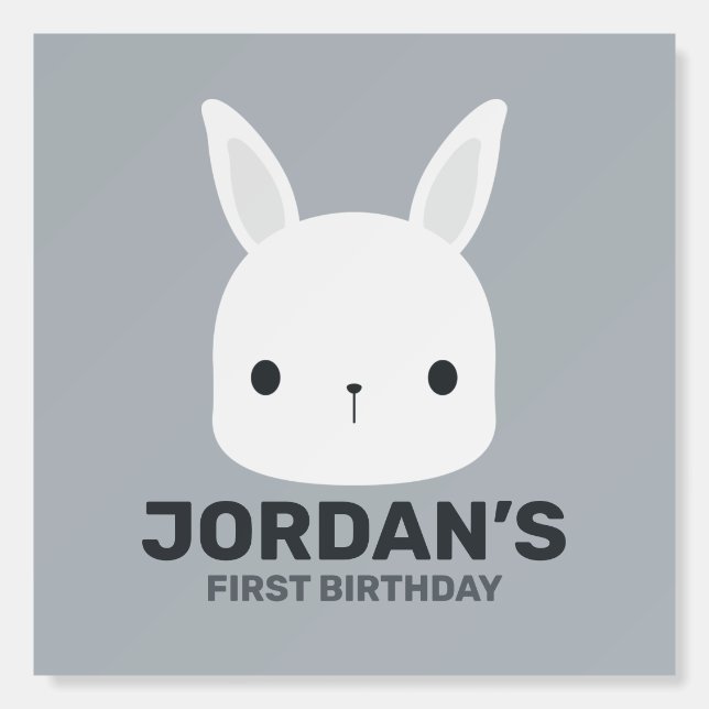 Cute Little Bunny Rabbit  Birthday Party Foam Board (Front)