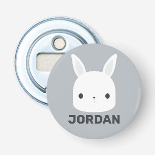 Cute Little Bunny Rabbit with Personalized Name Bottle Opener