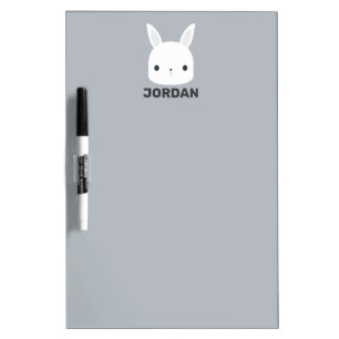 Cute Little Bunny Rabbit with Personalized Name Dry Erase Board