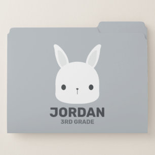 Cute Little Bunny Rabbit with Personalized Name File Folder