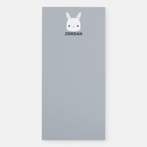 Cute Little Bunny Rabbit with Personalized Name Magnetic Notepad