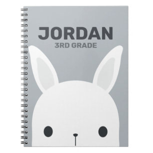 Cute Little Bunny Rabbit with Personalized Name Notebook