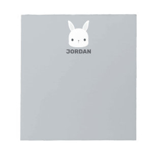Cute Little Bunny Rabbit with Personalized Name Notepad