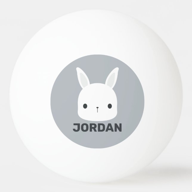 Cute Little Bunny Rabbit with Personalized Name Ping Pong Ball (Front)