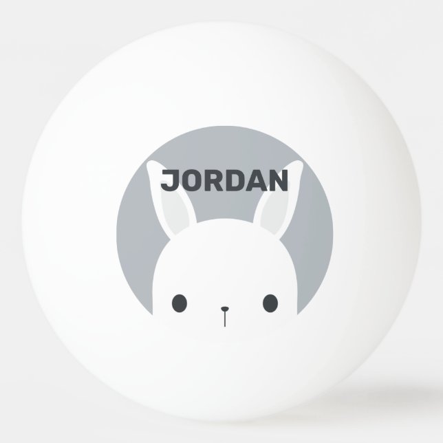 Cute Little Bunny Rabbit with Personalized Name Ping Pong Ball (Front)
