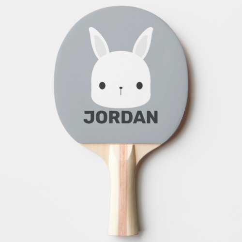 Cute Little Bunny Rabbit with Personalized Name Ping Pong Paddle