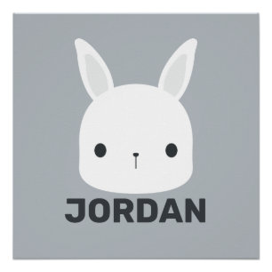 Cute Little Bunny Rabbit with Personalized Name Poster