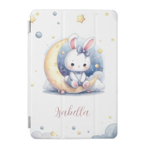 cute little bunny sitting on the moon iPad mini cover