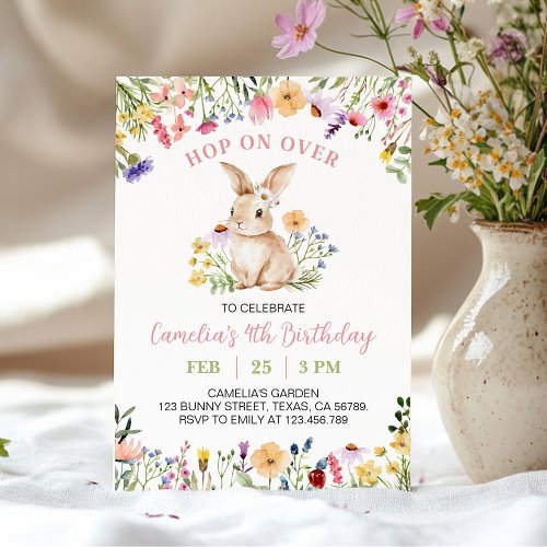 Cute Little Bunny Wildflower Birthday Party
