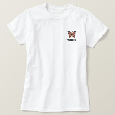 Cute Little Butterfly Embroidered Shirt