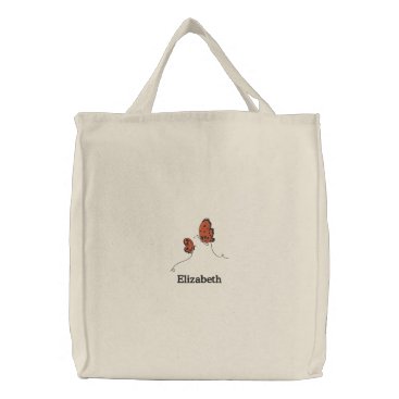 Cute Little Butterfly Embroidered Tote Bag