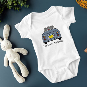 Cute Little Car Learning to Drive Figarations Baby Bodysuit
