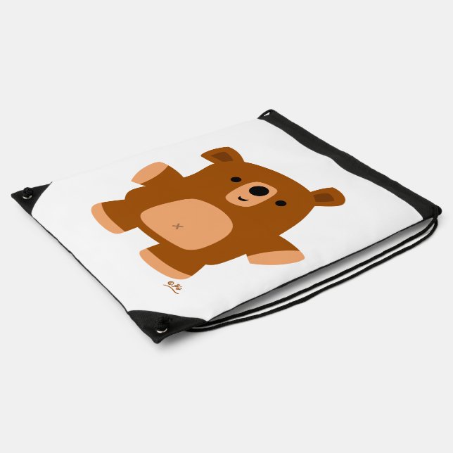 Cute Little Cartoon Bear Drawstring Backpack (Side)