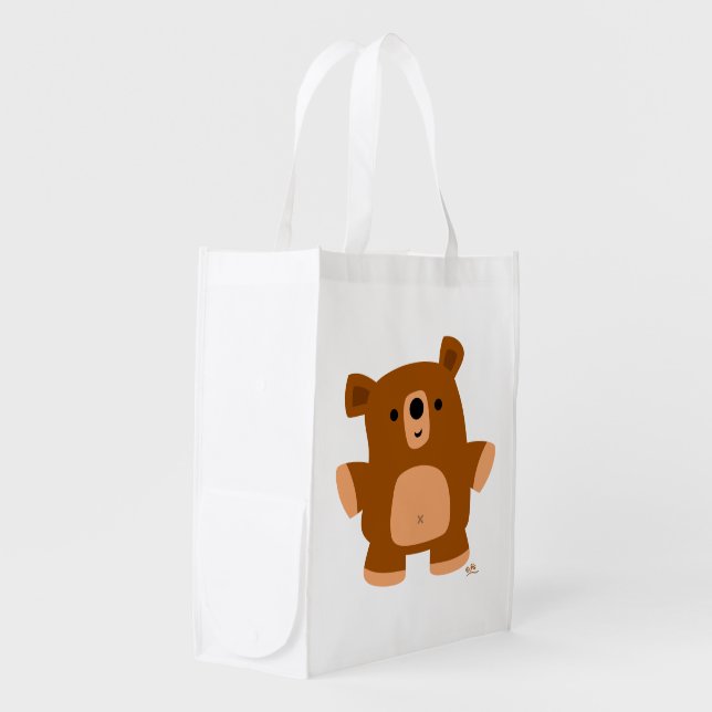 Cute Little Cartoon Bear Reusable Bag (Front Side)
