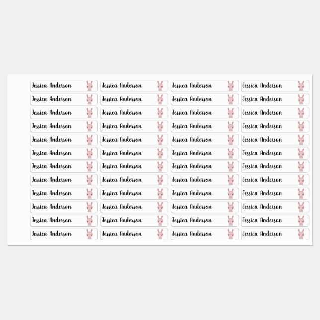 Cute LIttle Cartoon Bunny Rabbit Animal Art Kids' Labels (Sheet)