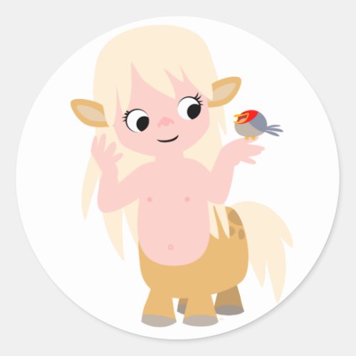 Cute Little Cartoon Centauress Baby T_Shirt Classic Round Sticker