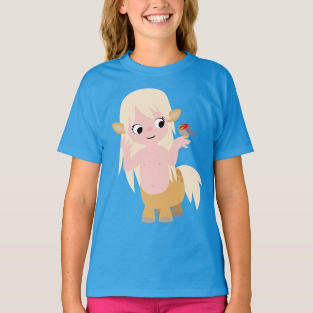 Cute Little Cartoon Centauress Kids T-Shirt (Front)