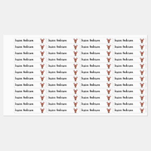Cute LIttle Cartoon Deer Stag Animal Art Kids' Labels