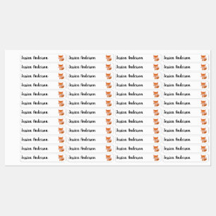 Cute LIttle Cartoon Fox Animal Art Kids' Labels