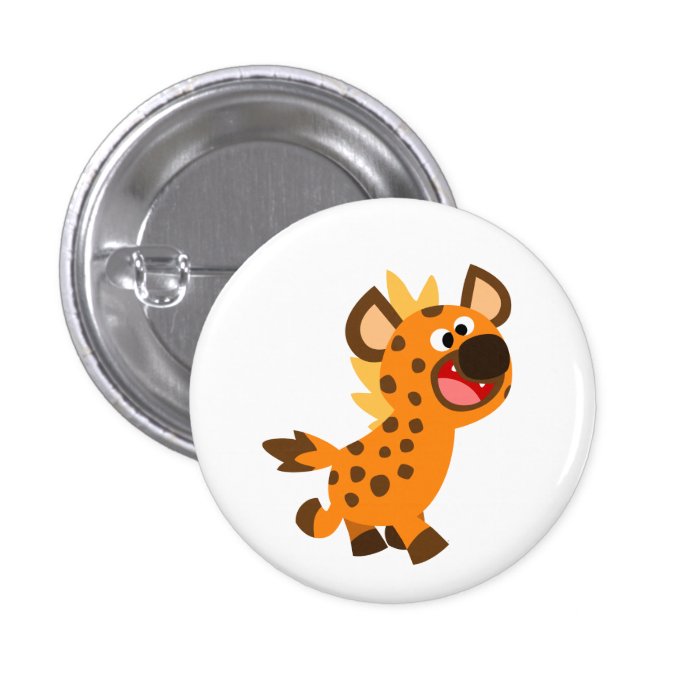 Cute Little Cartoon Hyena Button Badge