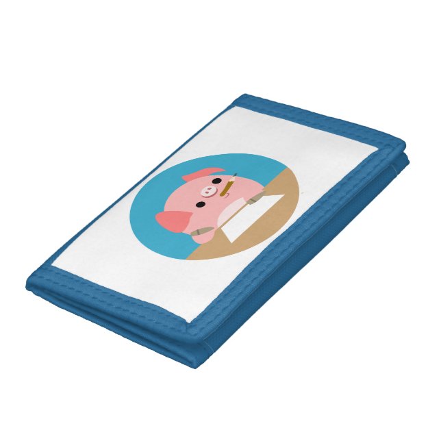 Cute Little Cartoon Pig "Writer's Block" Wallet (Bottom)