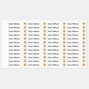 Cute LIttle Cartoon Tiger Animal Art Kids' Labels