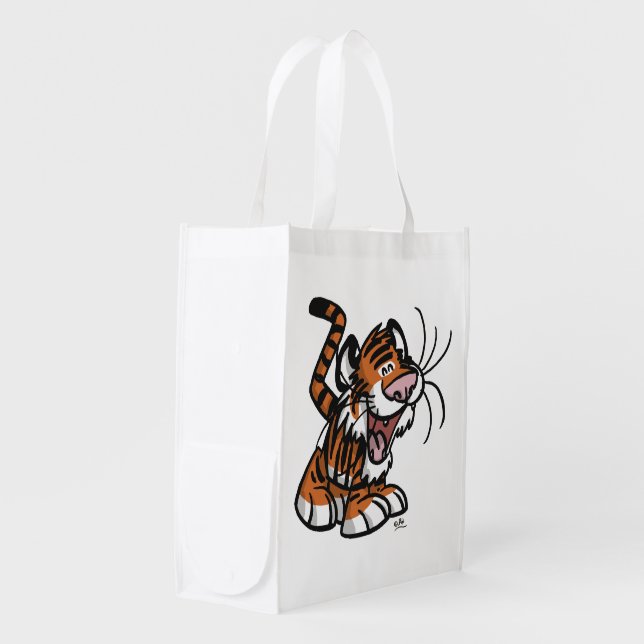 Cute Little Cartoon Tiger Reusable Bag (Front Side)