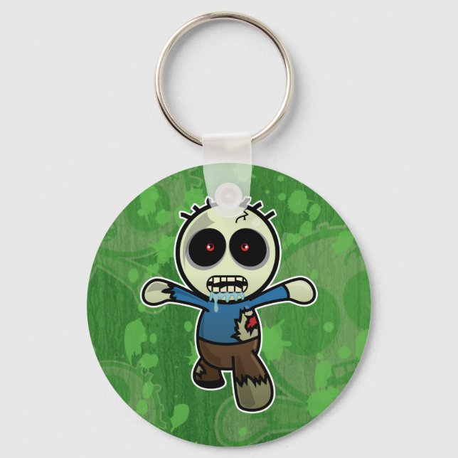 Cute Little Cartoon Zombie Keychain (Front)