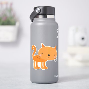 Cute Little Cat Cartoon - Kids Sticker