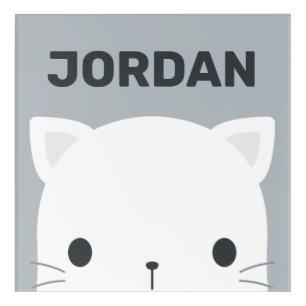 Cute Little Cat with Personalized Name Acrylic Pri Print