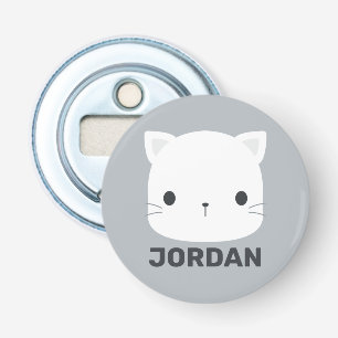 Cute Little Cat with Personalized Name Bottle Opener