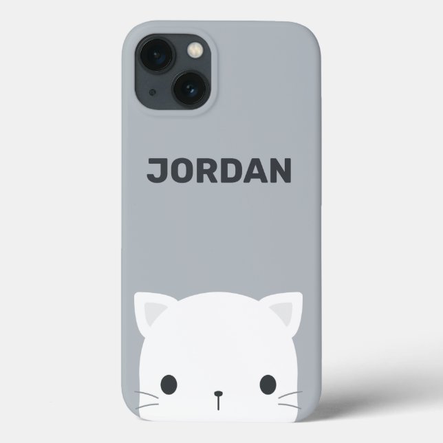 Cute Little Cat with Personalized Name Case-Mate iPhone Case (Back)