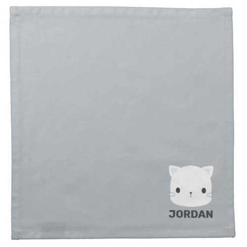 Cute Little Cat with Personalized Name Cloth Napkin