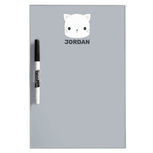 Cute Little Cat with Personalized Name Dry Erase Board