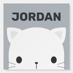 Cute Little Cat with Personalized Name Foam Board