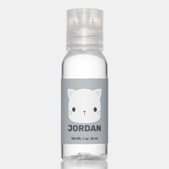 Cute Little Cat with Personalized Name Hand Sanitizer (Front)