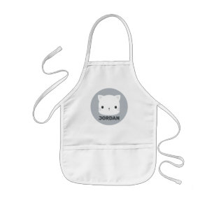 Cute Little Cat with Personalized Name Kids' Apron