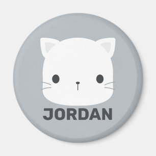 Cute Little Cat with Personalized Name Magnet
