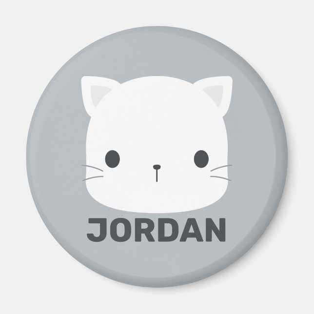 Cute Little Cat with Personalized Name Magnet (Front)